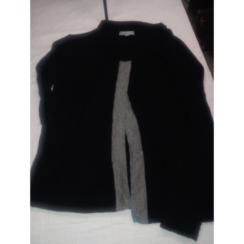 Neiman Marcus The Cashmere‎ Collection Small Open Cardigan Blk,Grey Soft Warm